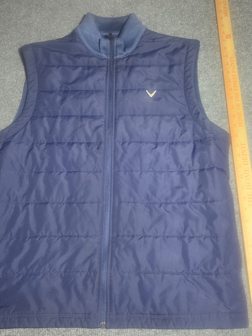 Callaway Golf Vest Mens Large L Blue Puffer Quilted Full Zip Hybrid Jacket